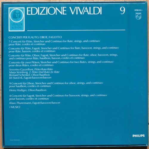 Edizione Vivaldi • Vol. 8 • Concerti per flauto – oboe – fagotto • Concertos pour flûte – hautbois – basson • Severino Gazzelloni • Heinz Holliger • Klaus Thunemann • I Musici