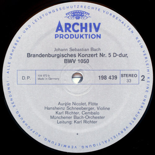 Bach • 6 concertos brandebourgeois • 6 Brandenburgische Konzerte • Archiv Produktion 2709 013 • Münchener Bach Orchester • Karl Richter