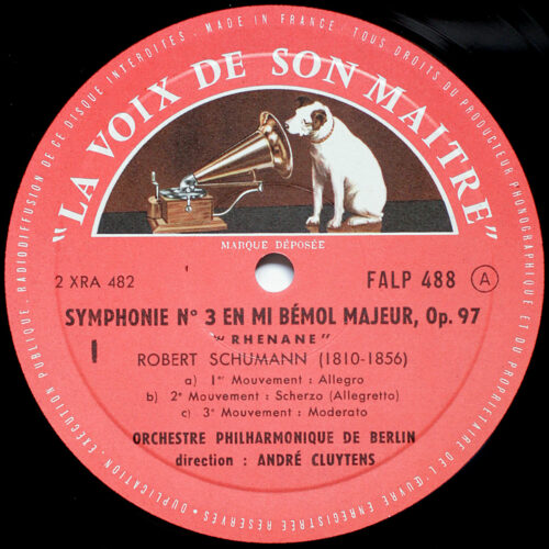 Schumann • Symphonie n° 3 "Rhénane" • Ouverture de Manfred • FALP 488 • Berliner Philharmoniker • André Cluytens