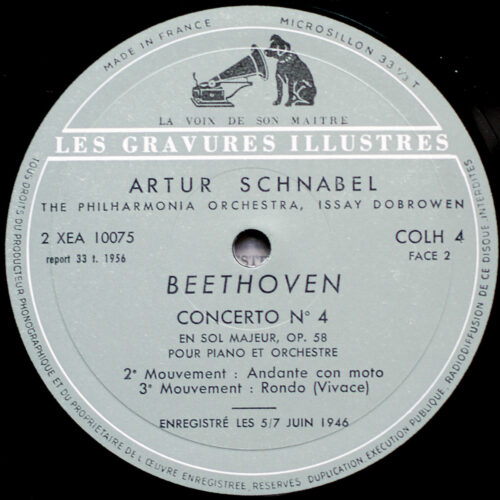 Beethoven • Concerto pour piano n° 4 • Les Gravures Illustres • COLH 4 • Artur Schnabel • Philharmonia Orchestra • Issay Dobrowen