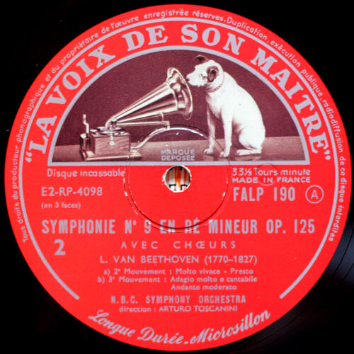 Beethoven • Symphonies n° 9 & 1 • FALP 190/191 • Norman Scott • Nan Merriman • Jan Peerce • Eileen Farrell • N.B.C. Symphony Orchestra • Arturo Toscanini