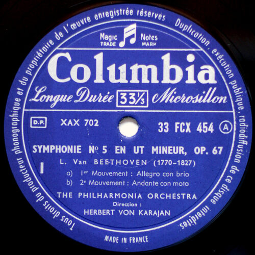 Beethoven • Symphonie n° 5 – Op 67 • Columbia FCX 454 • Philharmonia Orchestra • Herbert von Karajan