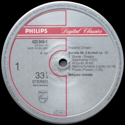 Chopin ‎• Sonate pour piano n° 2 & 3 • Piano sonatas • Klaviersonaten • Philips 420 949-1 • Mitsuko Uchida