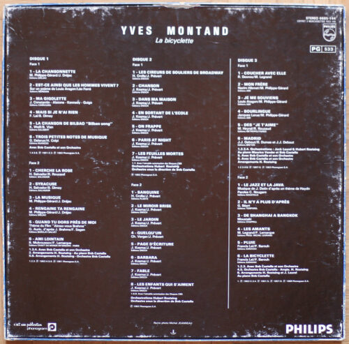 Yves Montand • Compilation • La chansonnette • Syracuse • En sortant de l'école • Les feuilles mortes • Sanguine • Le jazz et la java • La bicyclette