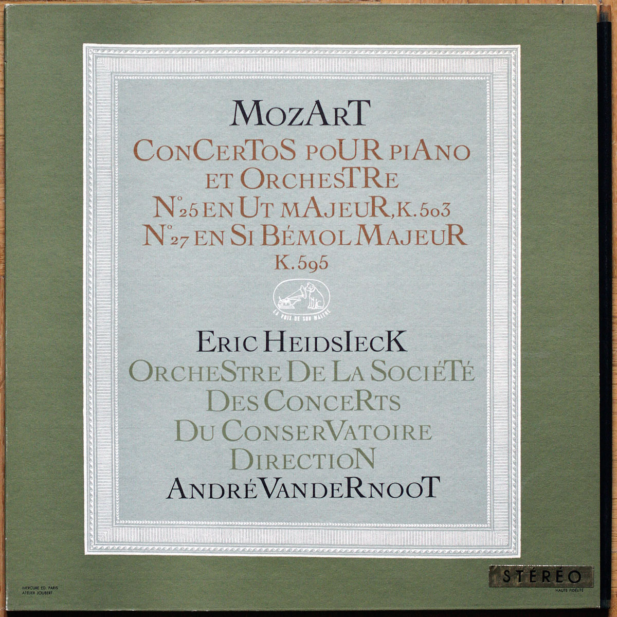 Mozart • Concertos pour piano n° 25 – KV 503 & n° 27 – KV 595 • FALP 719 - ASDF 254 • Orchestre de la Société des Concerts du Conservatoire • André Vandernoot