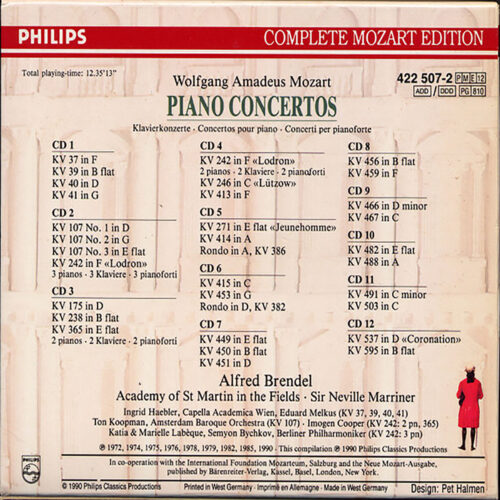 Mozart ‎• Complete Mozart Edition – Vol 7 • Concertos pour piano • The piano concertos • Alfred Brendel • Ingrid Haebler • The Academy of St. Martin-in-the-Fields • Neville Marriner