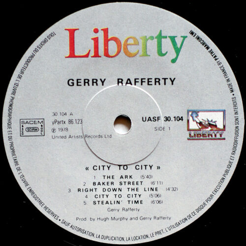 Gerry Rafferty • City to city • Baker street • Liberty UASF 30104