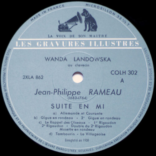 Rameau • Suite en mi • Couperin Le Grand • La passacaille • Les Gravures Illustres • COLH 302 • Wanda Landowska