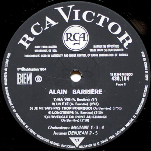Alain Barrière • A l'Olympia • RCA Victor 430.184