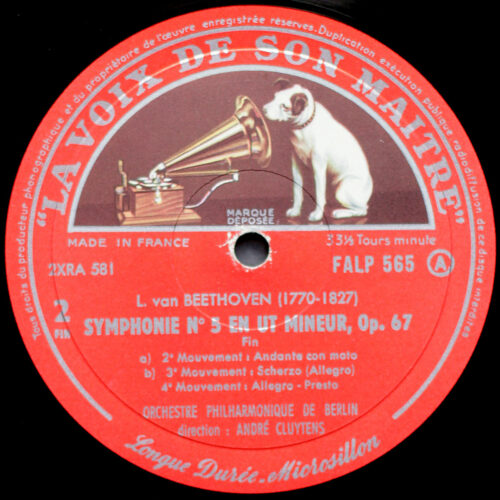 Beethoven • Symphonie n° 5 • Ouverture de léonore n° 3 • FALP 565 • Berliner Philharmoniker • André Cluytens