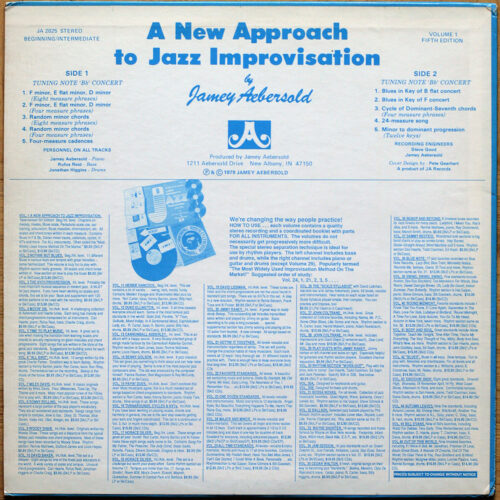 Jamey Aebersold • A New Approach To Jazz Improvisation (Revised fifth edition) • Volume 1 • JA Records JA 2025