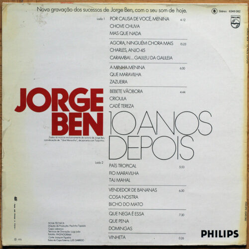 Jorge Ben • 10 anos depois • Philips 6349 082