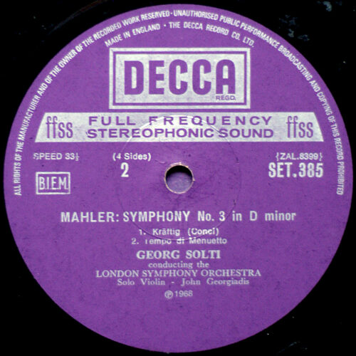 Mahler • Symphonie n° 3 • Decca SET 385-386 • London Symphony Orchestra • Georg Solti