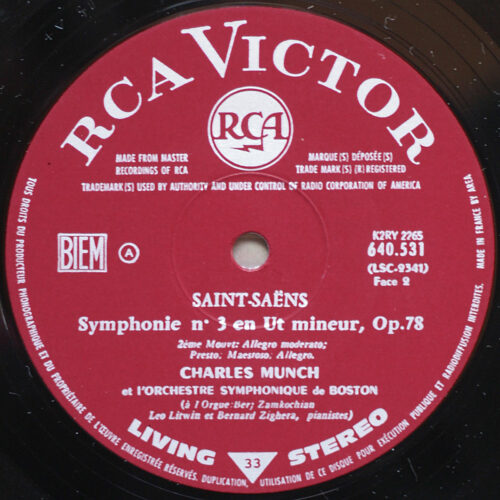 Saint-Saëns • Symphonie n° 3 en ut mineur avec orgue • RCA Living Stereo 640.531 • Berj Zamkochian • Boston Symphony Orchestra • Charles Munch