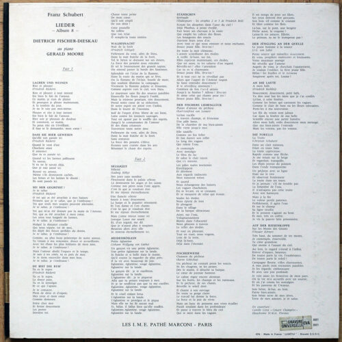 Schubert • Lieder • Album 8 • EMI CVA 885 • Dietrich Fischer-Dieskau • Gerald Moore
