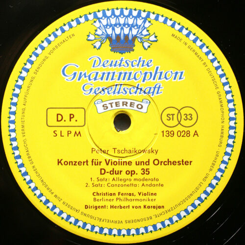Tchaikovsky • Concerto pour violon • Capriccio italien • DGG 139 028 SLPM • Christian Ferras • Berliner Philharmoniker • Herbert von Karajan