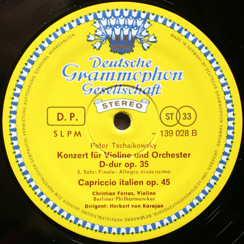 Tchaikovsky • Concerto pour violon • Capriccio italien • DGG 139 028 SLPM • Christian Ferras • Berliner Philharmoniker • Herbert von Karajan