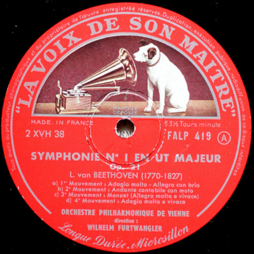 Beethoven • Symphonie n° 1 • Ouverture Léonore n° 2 • FALP 287 • Berliner Philharmoniker • Wilhelm Furtwängler