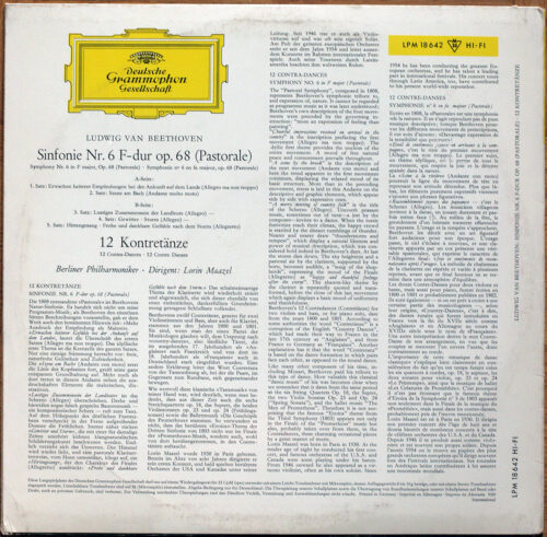 Beethoven • Symphonie n° 6 "Pastorale" • 12 Kontretänze • DGG 18 642 LPM • Berliner Philharmoniker • Lorin Maazel