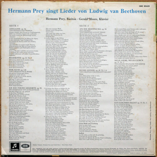 Beethoven • Lieder • Columbia SMC 80 635 • Hermann Prey • Gerald Moore