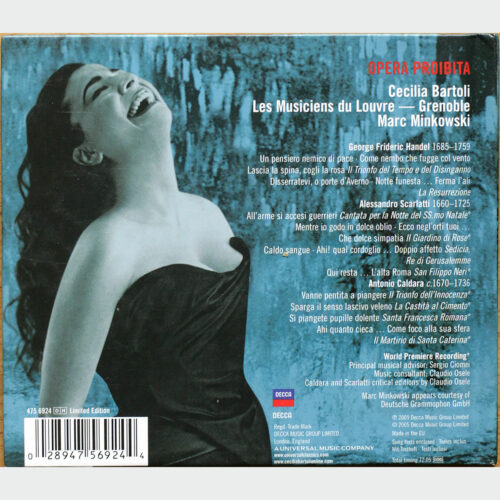 Opera Proibita • Cecilia Bartoli • Decca 475 6924 Digibook • Les musiciens du Louvre • Marc Minkowski