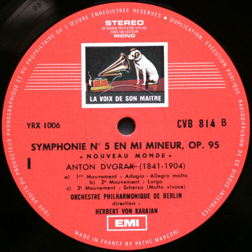 Dvořák – Symphonie n° 9 "Du nouveau monde" • Smetana – La Moldau (suite n° 2) • EMI CVB 814 • Herbert von Karajan • Berliner Philharmoniker