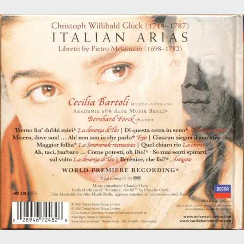 Gluck • Cecilia Bartoli • Italian arias • Decca 467 248-2 Digibook • Akademie für alte Musik • Bernhard Forck