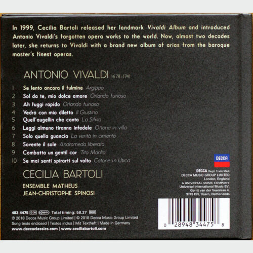 Vivaldi • Cecilia Bartoli • Decca 483 4475 Digibook • Ensemble Matheus • Jean-Christophe Spinosi