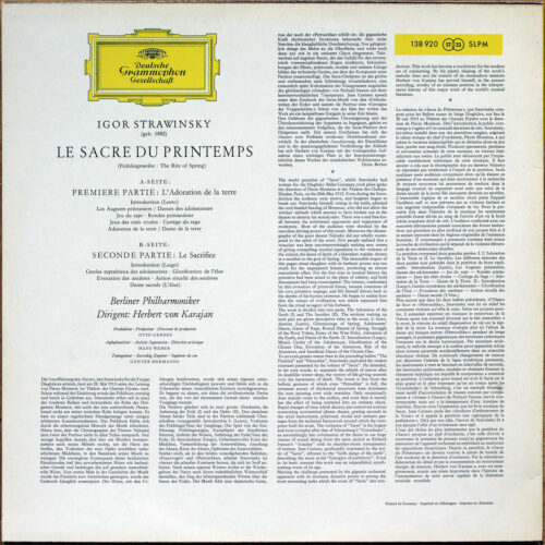 Stravinsky • Strawinsky • Le sacre du printemps • The rite of spring • DGG 138 920 SLPM • Berliner Philharmoniker • Herbert von Karajan