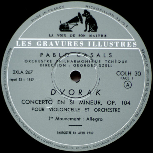 Dvořák • Concerto pour violoncelle • Concerto for cello • Pablo Casals • Les Gravures Illustres • COLH 30 • Orchestre Philharmonique Tchèque • George Szell