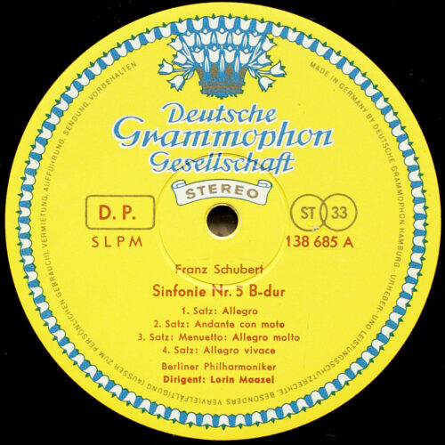 Schubert • Symphonies n° 5 & 6 • DGG 138 685 SLPM • Berliner Philharmoniker • Lorin Maazel