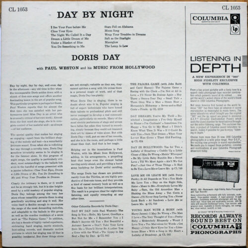 Doris Day with Paul Weston and his music from Hollywood • Day by night • Columbia CL 1053