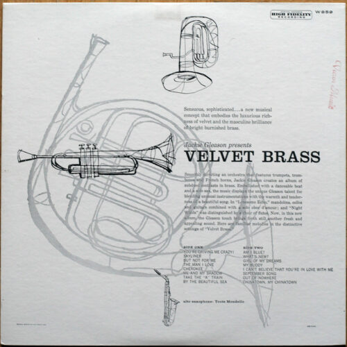 Jackie Gleason presents Velvet Brass • Capitol Records W859 • Toots Mondello