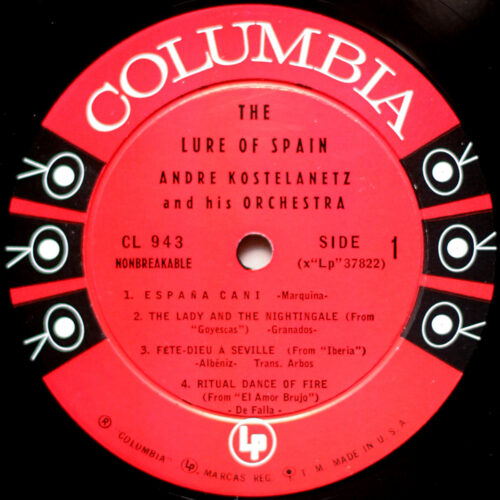 André Kostelanetz • The lure of Spain • Columbia CL 943 • André Kostelanetz and his orchestra