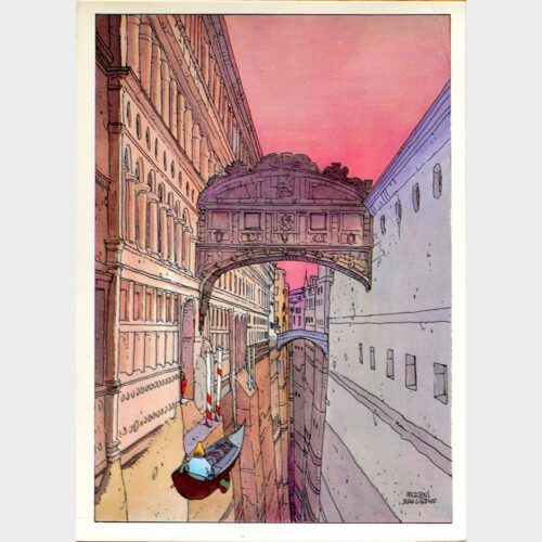 Moebius • Venise céleste • Fable de Venise • Le pont des soupirs • Carte postale • Editions Aedena • 1985