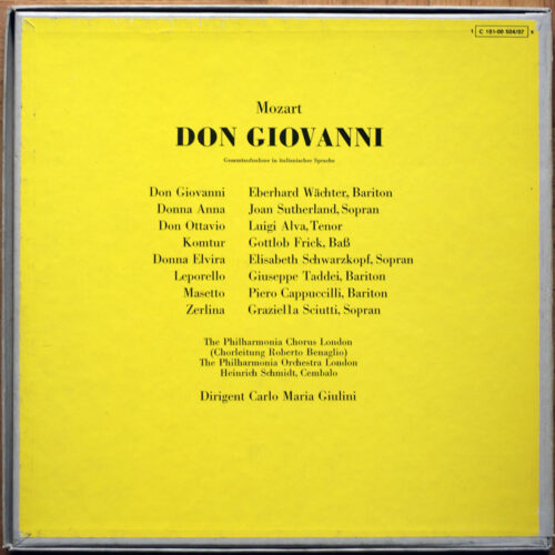 Mozart • Don Giovanni • EMI 1C 181-00 504/507 X • Elisabeth Schwarzkopf • Joan Sutherland • Eberhard Wächter • Gottlob Frick • Philharmonia Orchestra • Carlo Maria Giulini