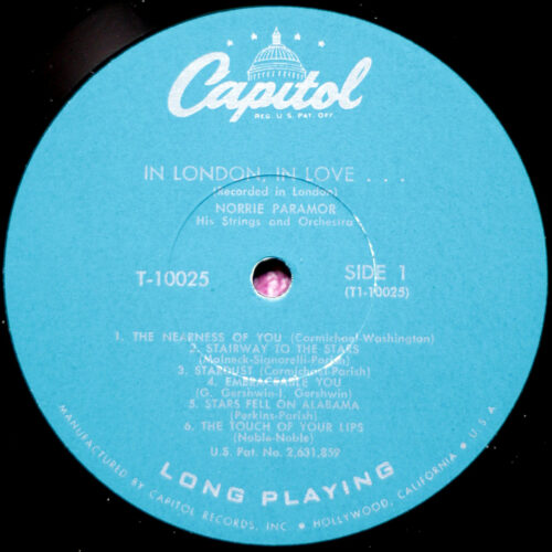 Norrie Paramor • In London In Love • Capitol Records T10025 • Norrie Paramor his strings and orchestra