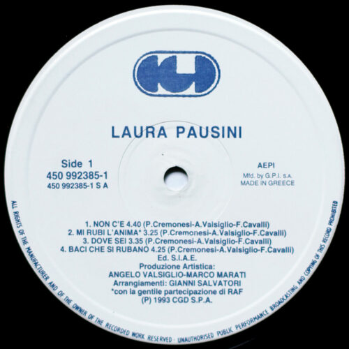 Laura Pausini • Warner Music Greece 4509-92385-1 • Riccardo Galardini • Stefano Allegra • Massimo Pacciani • Gianni Salvatori • Eric Buffat