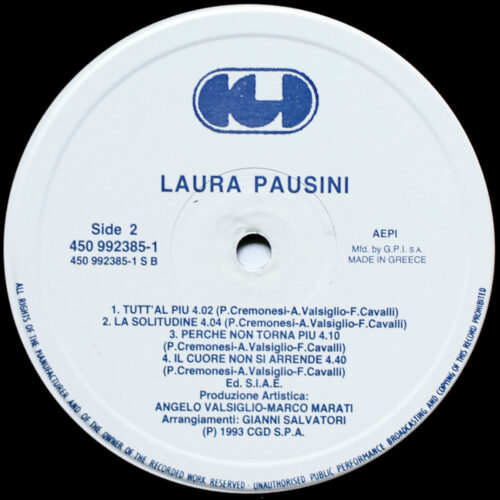 Laura Pausini • Warner Music Greece 4509-92385-1 • Riccardo Galardini • Stefano Allegra • Massimo Pacciani • Gianni Salvatori • Eric Buffat