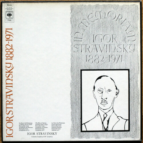 Stravinsky • Strawinsky • Le sacre du printemps • L'oiseau de feu • Petrouchka • Symphonie de Psaumes • Pulcinella • CBS 77333 • Columbia Symphony Orchestra • Igor Stravinsky