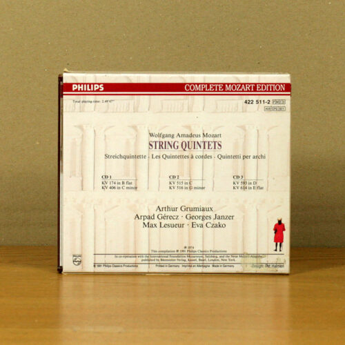 Mozart • Complete Mozart Edition – Vol 11 • Quintettes à cordes • String quintets • Philips 422 511-2 • Eva Czako • Georges Janzer • Max Lesueur • Arthur Grumiaux • Arpad Gérecz