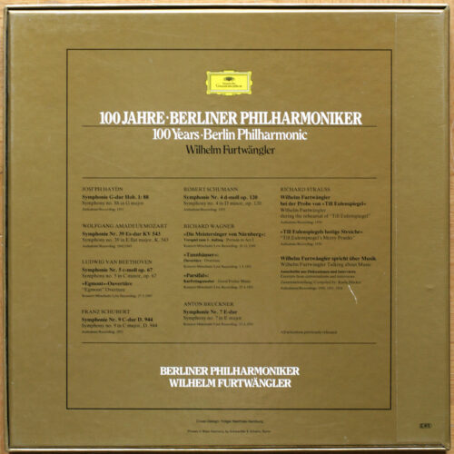 Berliner Philharmoniker • 100 Jahre • 100 years • Beethoven • Bruckner • Haydn • Mozart • Schubert • Schumann • Strauss • Wagner • DGG 2740 260 • Wilhelm Furtwängler
