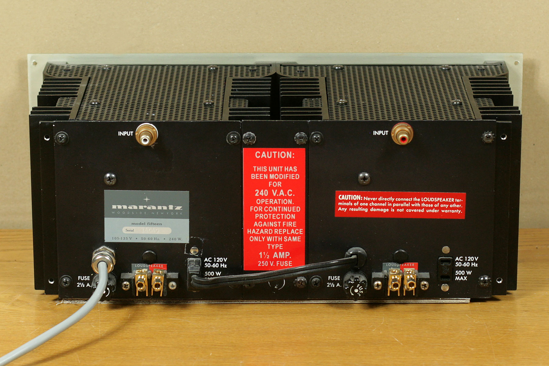 Marantz 15 - model fifteen • Stereo power amplifier • Specifications