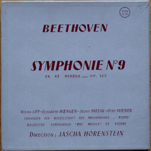 Beethoven • Symphonie n° 9 • Vox IB 170 • Elisebeth Hoengen • Otto Wiener • Wilma Lipp • Julius Patzak • Pro Musica Orchester Wien • Jascha Horenstein