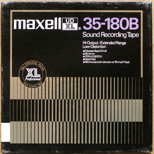 Maxell UDXL 35-180B • Bande magnétique avec bobine métallique • Sound recording tape with metal reel • Spielband mit Metallspule • Ø 26.5 cm • NAB • Occasion • Used