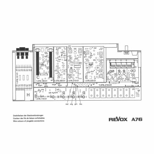 Revox • Tuner A76 • Carte pour les fils de liaison enfichables • Board for plug-in wire • Platte für Steckverbindungen • Studer/Revox 1.076.240.01 • Printed circuit board • Spare part