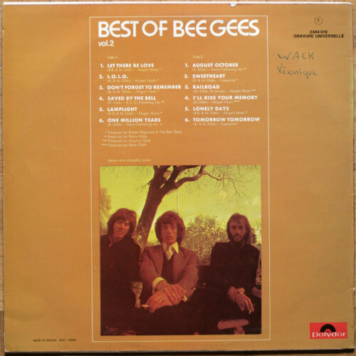 Bee Gees • Best of Bee Gees – Vol 2 • Polydor 2484 019 • Barry Gibb • Robin Gibb • Maurice Gibb • Colin Petersen • Vince Melouney