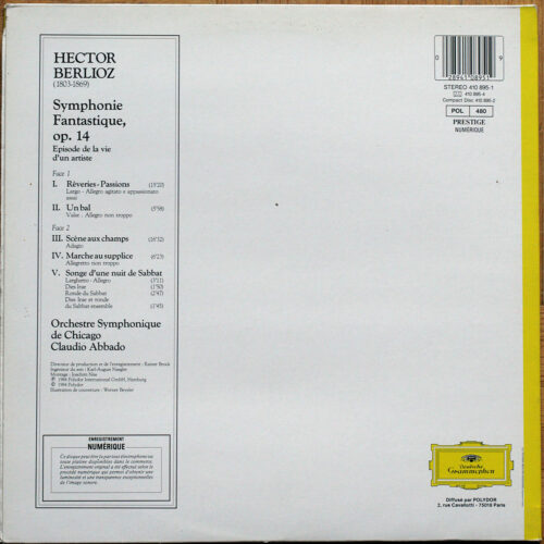 Berlioz • Symphonie fantastique • DGG 410 895-1 • Chicago Symphony Orchestra • Claudio Abbado