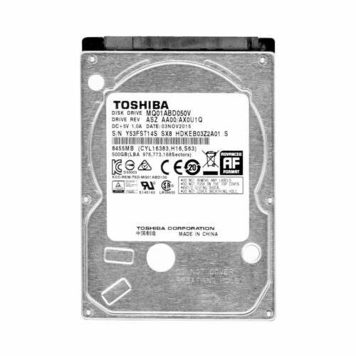 Toshiba • Disque dur • Hard drive • 2013 • MQ01ABD050 • 2.5” • 500 Go • SATA • 5400 r.p.m. • Neuf • Scelle • Sealed • NOS