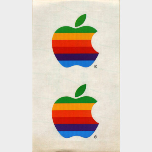 Apple Computer • Autocollant • Sticker • Logo "Rainbow" • Vintage • 1990 • Neuf • New • Jamais utilisé • Never peeled